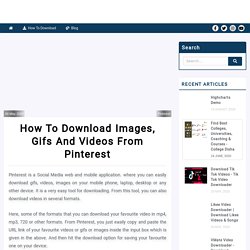 How to download Images, Gifs and Videos from Pinterest?