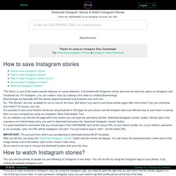 Download Instagram Stories & Watch Instagram Stories