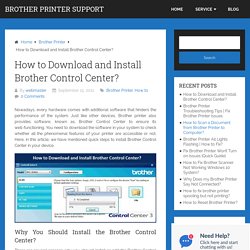 How to download Brother Control Center?