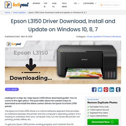 Epson L3150 Driver Download, Install and Update on Windows 10, 8, 7