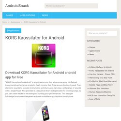 Download KORG Kaossilator for Android Android Apk Free - Android Games Apps Free