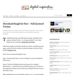 Download SnagIt for Free - Full Licensed Version