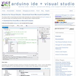 Arduino for Visual Studio - Download from Microsoft CodePlex
