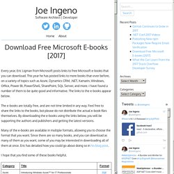 Download Free Microsoft E-books [2017]