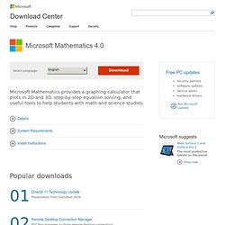 Download Details - Microsoft Download Center - Microsoft Mathematics 4.0