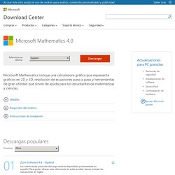 Detalles de la descarga: Microsoft Mathematics 4.0