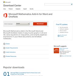 Download Microsoft Mathematics Add-In for Word and OneNote from Official Microsoft Download Center