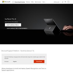 Microsoft Speech Platform - Runtime