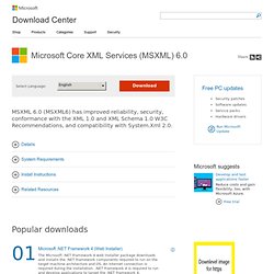 Download details: Microsoft Core XML Services (MSXML) 6.0