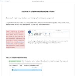 Download the Microsoft Word add-on - Cite This For Me