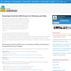 Android USB Drivers - Download Samsung, HTC, Hauwei, Motorola, LG USB Drivers [ADB / Fastboot]