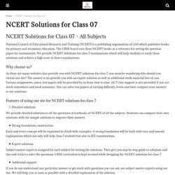 Free Download NCERT Solutions for Class 7 - CBSE Astra