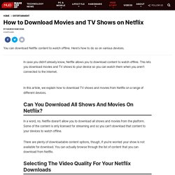 How to Download Movies and TV Shows on Netflix