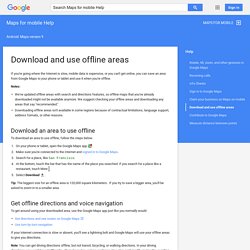 Download and use offline areas - Maps for mobile Help