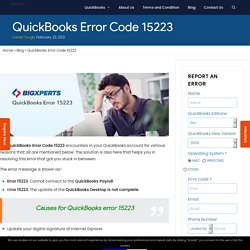 QuickBooks Error Code 15243: Call Now