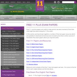 11 Plus Papers. Download Free 11 Plus Practice Exams With Answers