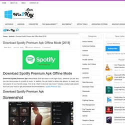 Download Spotify Premium Apk Offline Mode [2018]