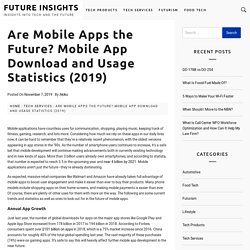 Are Mobile Apps the Future? Mobile App Download and Usage Statistics (2019) - Future Insights