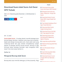 Download Suara Jalak Suren Asli Gacor MP3 Terbaik