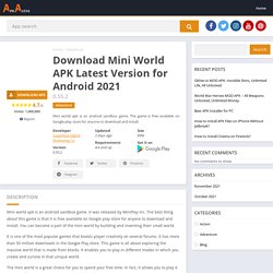 Download Mini World APK Latest Version 0.55.2 for Android 2021