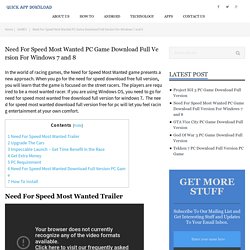 Need For Speed Most Wanted PC Game Download Full Version For Windows 7 and 8