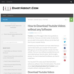 How to Download Youtube Videos without any Software