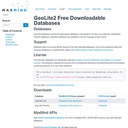 GeoLite2 Free Downloadable Databases « Maxmind Developer Site