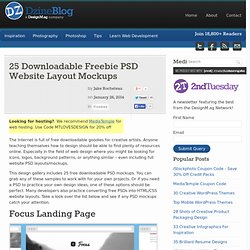 25 Downloadable Freebie PSD Website Layout Mockups