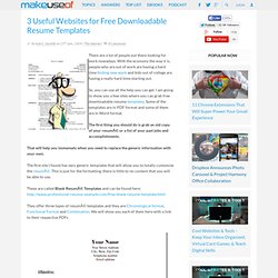 3 Useful Websites for Free Downloadable Resume Templates