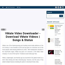 VMate Video Downloader - Download VMate Videos