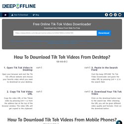 Tik Tok Video Downloader - Download Tik Tok Videos