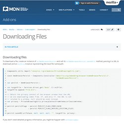 Downloading Files - Code snippets