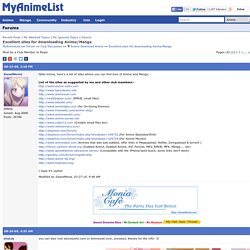 Excellent sites for downloading Anime/Manga - Forums - MyAnimeList.net