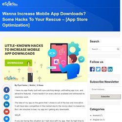 Wanna Increase Mobile App Downloads? [App Store Optimization]