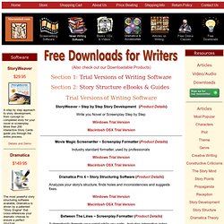 Free Writing Software Downloads for Novelists and Screenwriters.