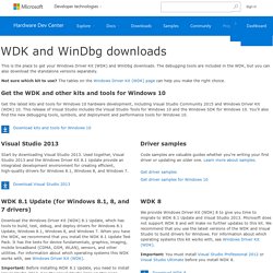 WDK and WinDbg downloads - Windows Hardware Dev Center