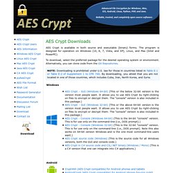 AES Crypt - Downloads for Windows, Mac, Linux, Java, JavaScript, Python