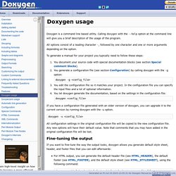 Doxygen Manual: Doxygen usage