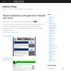 Dozen websites a Drupal User should not miss - Geshan&#039;s Blo