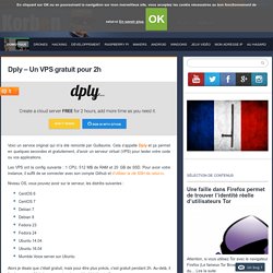 Dply - Un VPS gratuit pour 2h