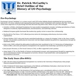Dr. McCarthy's I/O History Notes