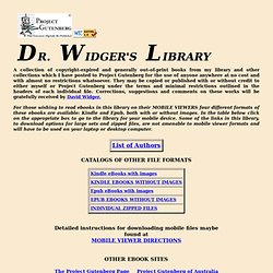 DR. WIDGER'S LIBRARY