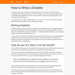 How to Write a Drabble - Writing tips from Michael Brookes
