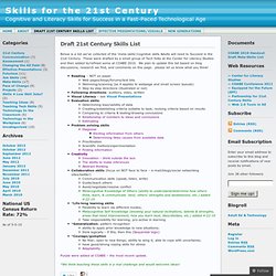 Draft 21st Century Skills List « Skills for the 21st Century