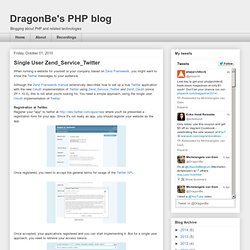 s PHP blog: Single User Zend_Service_Twitter