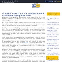 Dramatic increase in the number of MBA candidates taking GRE test: