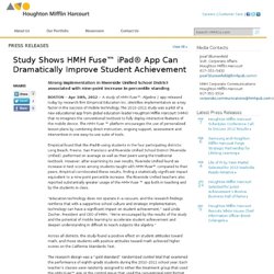 Study Shows HMH Fuse™ iPad® App Can Dramatically Improve Student Achievement