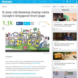 8-year-old drawing champ owns Google's Singapore front page