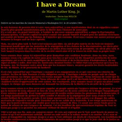 I Have A Dream - Martin Luther King - Traduction