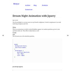 Dream Night Animation with Jquery